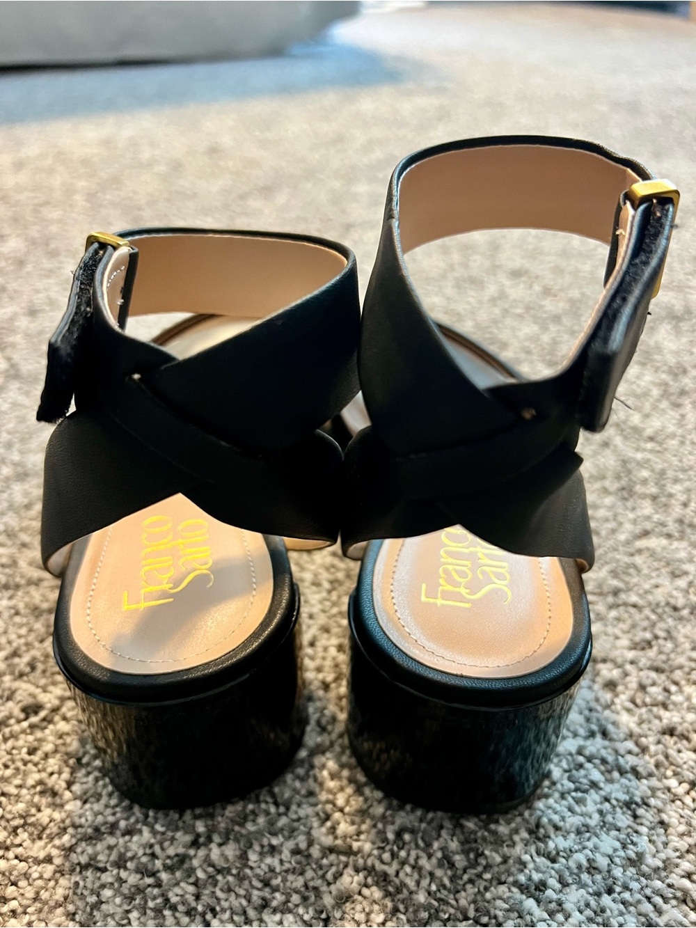 Franco Sarto Black Crisscross Open-Toe Ankle-Strap Sandals - Picture 4 of 7